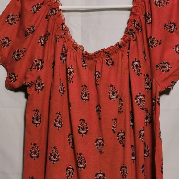 🦋3/$20 Coral Paisley Tee Size 1X #58 - Picture 5 of 8